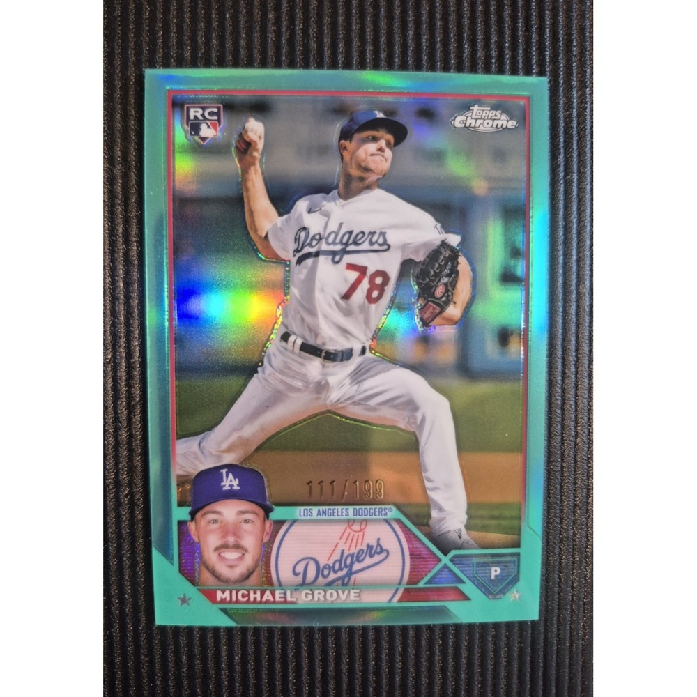 2023 Topps Michael Grove #22‎ Teal /199 (RC) LA Dodgers - Picture 3 of 8